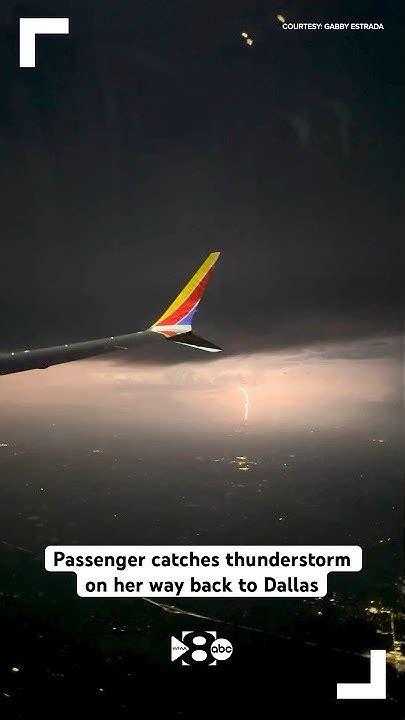 Passenger catches thunderstorm on her flight back to Dallas - YouTube