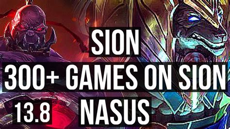 Sion Vs Nasus Top 0 1 8 1 1m Mastery 300 Games Kr Master 13