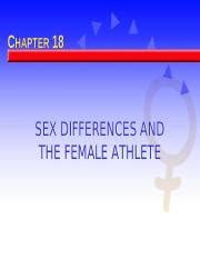 Chapter Ppt CHAPTER SEX DIFFERENCES AND THE FEMALE ATHLETE Learning Objectives