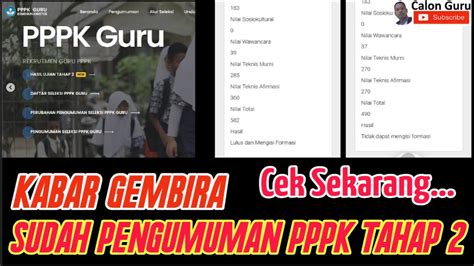 Resmi Sudah Pengumuman Pppk Tahap 2 Cek Pengumuman Pppk Guru Tahap 2