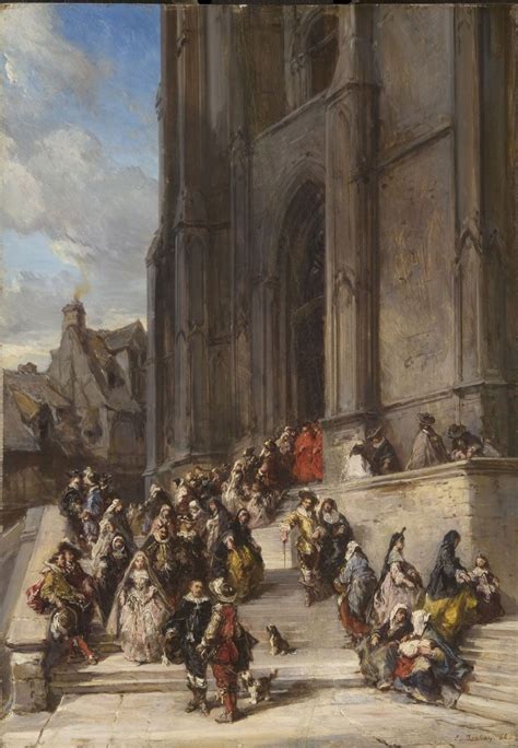 Eugène Isabey En sortant de la cathédrale 1852 Gabriel Faith