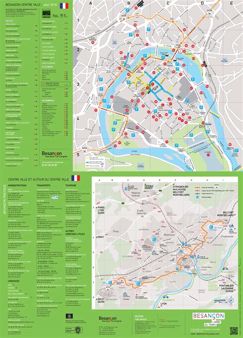 Besançon sightseeing map