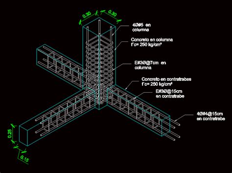 Columna de hormigón armado en AutoCAD CAD 203 78 KB Bibliocad