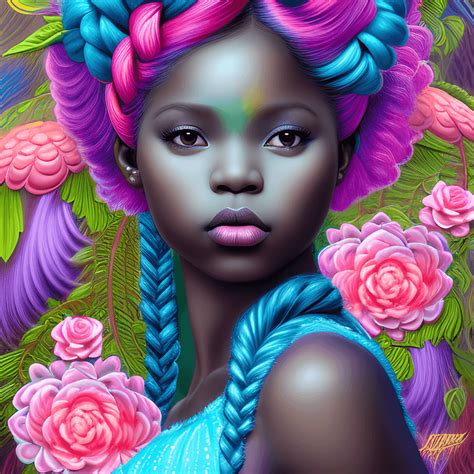 Intricately Beautiful Dark Skin Baby Girl Hiding · Creative Fabrica