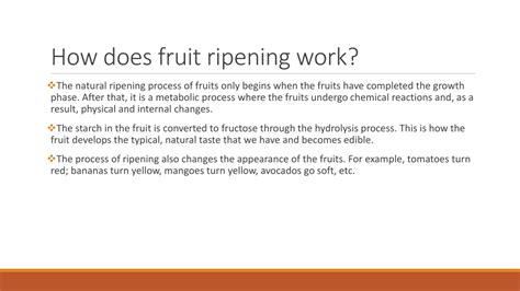 Ppt Fruit Ripening In Ripening Chambers How Do Powerpoint