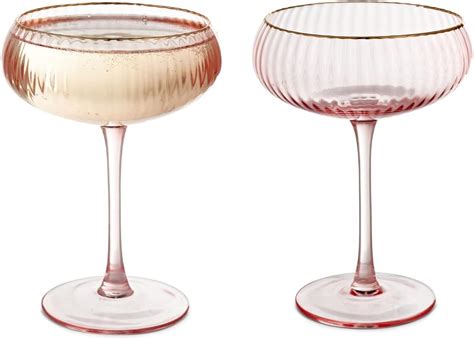 Drinkind Coupé Cocktail Gläser Im Vintage Stil 2 Stück Rosa Martini Glas Oder Champagner