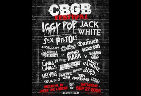 Iggy Pop Jack White Sex Pistols The Damned Others Confirmed For Edition Of Cbgb