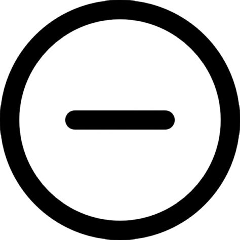 negative sign thin outline icons