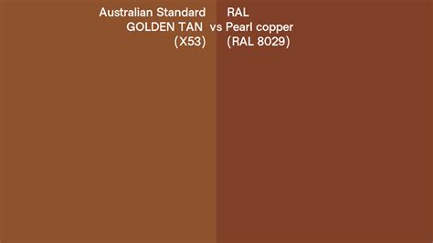 Australian Standard Golden Tan X Vs Ral Pearl Copper Ral