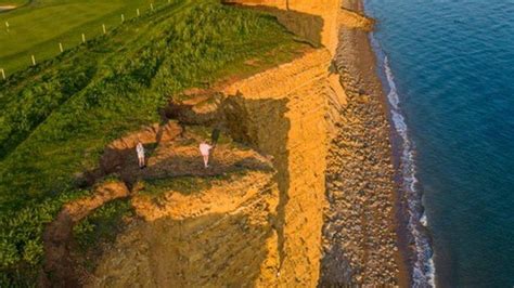 Tent Seen Near Jurassic Coast Cliff Edge Despite Rockfall Warnings Bbc News