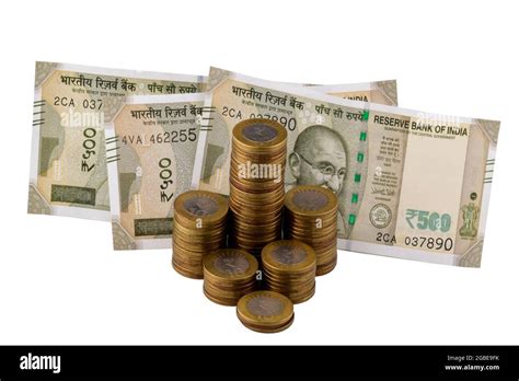 Indian Rupees Isolated On White Background With Clipping Path Stock