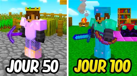 Jai Survécu 100 Jours Sur Un Seul Bloc En Hardcore Sur Minecraft Youtube