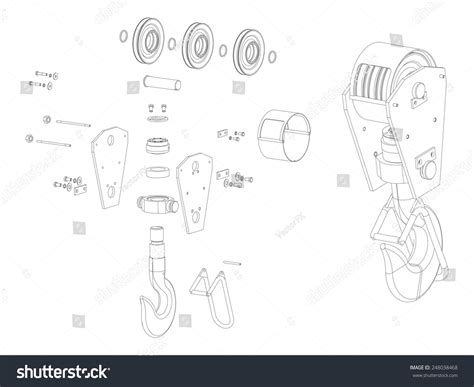 Crane Hook Device Lifting Heavy Parts Stock Vector (Royalty Free) 248038468