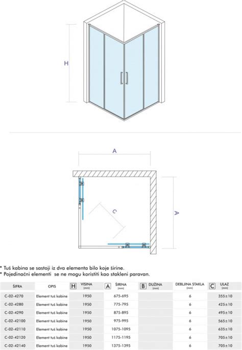 Element Tu Kabine Concept Atlas Element X Providno Staklo Mm