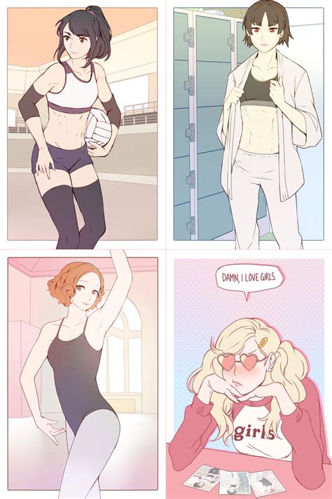 Image Of P5 Girls Postcard Set Lesbian Comic Persona 5 Cute Comics