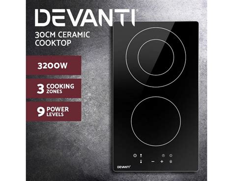 Buy Cooktop Hot Plate Cooker 30cm 3 Zone Electric Ceramic Black Mss6t4re Cct B 2b 3z Touch