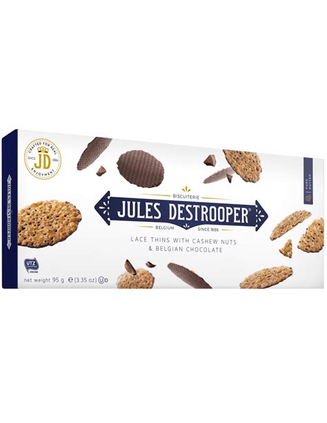 Jules Destrooper Lace Biscuits With Cashew Nuts And Chocolate 100g