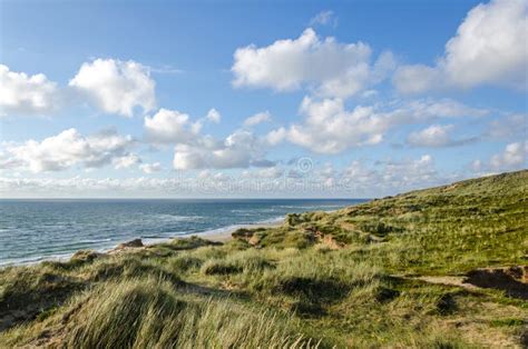 Hermoso Paisaje De Dunas Y Playa A La Luz De La Noche En La Isla De