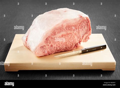 Raw Wagyu Beef Japanese Delicacy Expensive Fat Marbled Meat Stock Photo