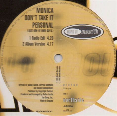 Monica – Don't Take It Personal (Just One Of Dem Days) (1995, Vinyl ...