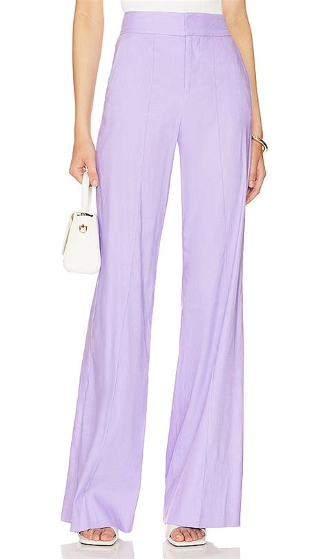 Alice And Olivia Dylan High Waist Wide Leg Pant In Purple ModeSens