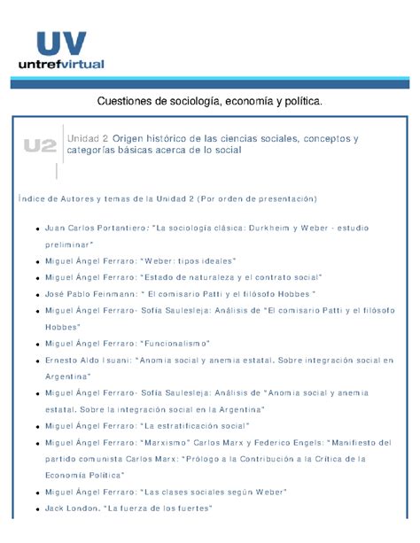 Unidad Profesor Miguel Angel Ferraro Cuestiones De Sociolog A