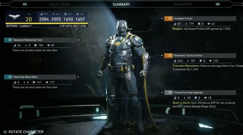 Injustice 2 Batman Gear Guide