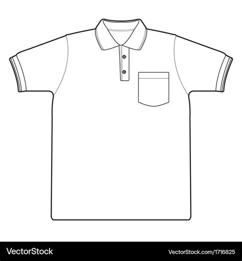 Polo shirt outline Royalty Free Vector Image - VectorStock