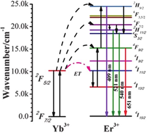 Schematic Energy Level Diagrams Of The Yb Er Dopant Ions And