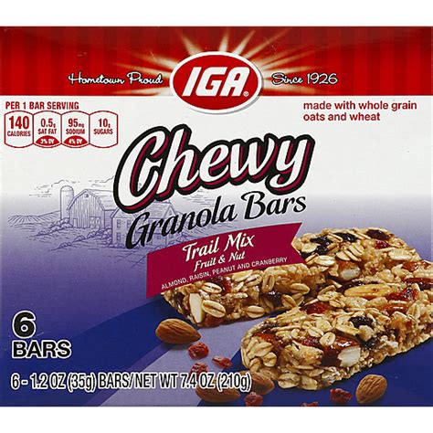 Iga Granola Bars Chewy Trail Mix Fruit And Nut 6 Ea Granola Y Barras