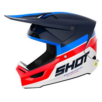 Helmet Shot Race Iron Blue Red Glossy Ready To Ship Icasque Co Uk