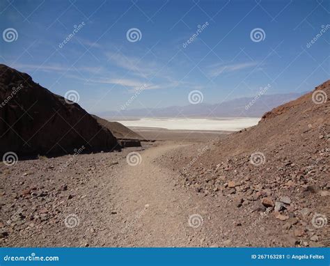 View of Badwater Basin in Background, Hiking Natural Bridge Trail Stock ...