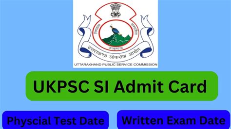 UKPSC SI Admit Card 2024 Released Check Physical Test Details Psc Uk