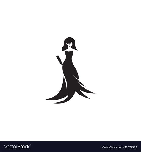 Woman fashion model logo design template Vector Image