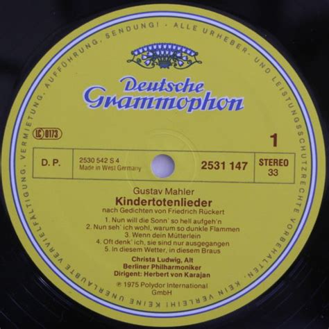 Kindertotenlieder rückert lieder by Gustav Mahler Christa Ludwig