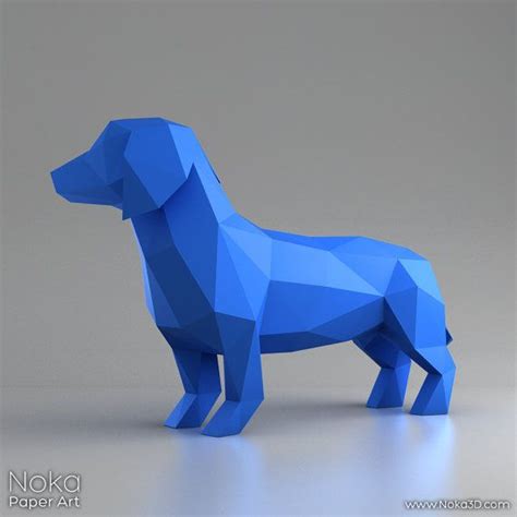 Dachshund Wiener Dog 3d Papercraft Model Downloadable Diy Etsy