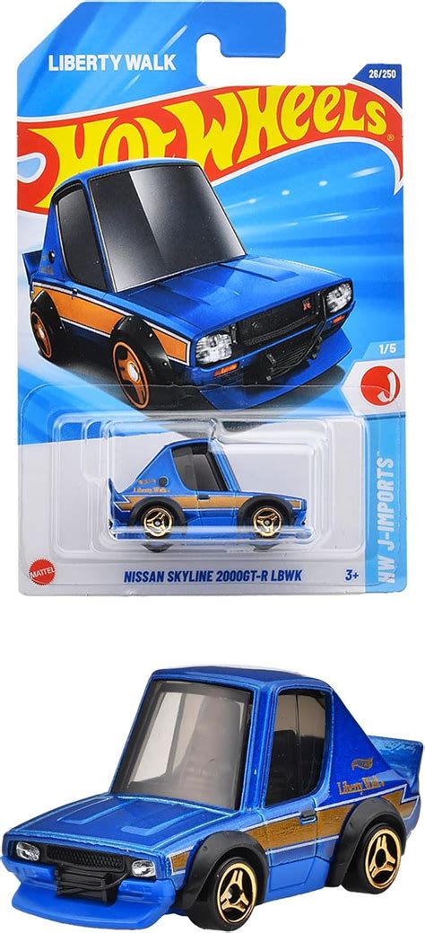 Amazon co jp ホットウィール Hot Wheels ベーシックカー 日産 スカイライン 2000GT R LBWK 乗り物おもちゃ ミニカー 3歳から ブルー JFN53 おもちゃ