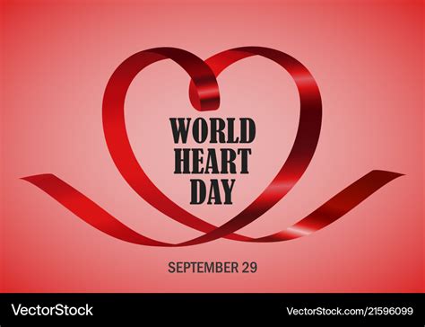 World Heart Day Red Concept Background Realistic Vector Image