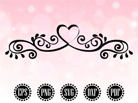 Heart Swirl Svg Heart Flourish Svg Fancy Swirls Clipart Etsy