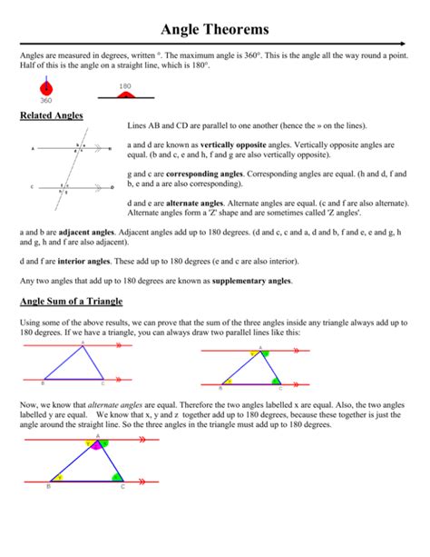 Circle and Angle Theorems