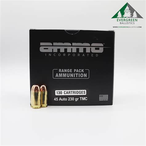 Ammo Inc 45 Auto 230 Gr Tmc Range Pack Evergreen Ballistics