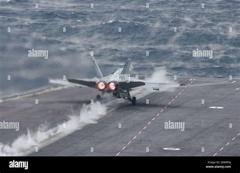 US Navy An F A 18C Hornet Assigned To The Golden Warriors Of Strike