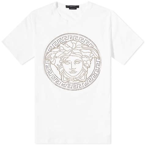 Versace Embellished Medusa T Shirt White End Us