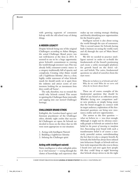 How Charles Schwab re-discovered its challenger mojo | PDF