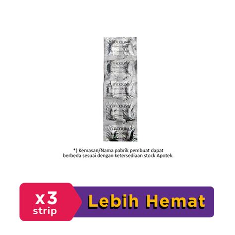 Citicoline 500 Mg 3 Strip 10 Kaplet Strip Hemat Borongan Kegunaan