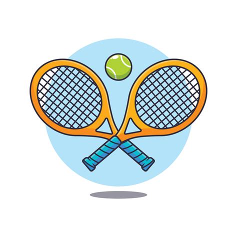 Tennis racket and ball cartoon vector illustration. 26785976 Vector Art