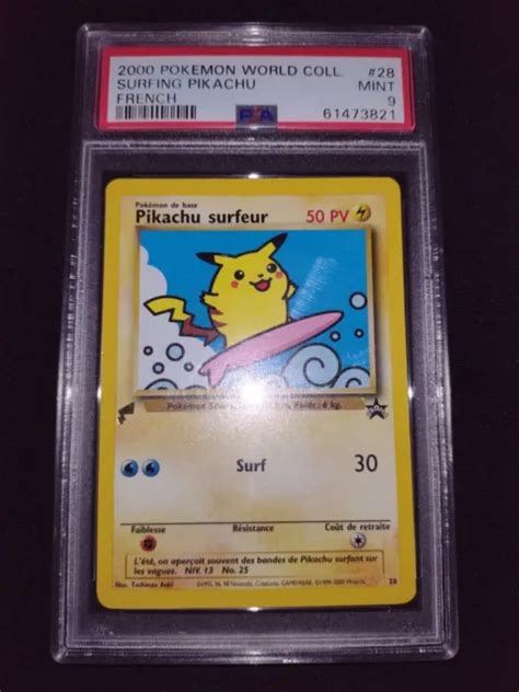 Carte Pokemon Pikachu Surfeur Promo Wizards Black Star Psa Fr Tail