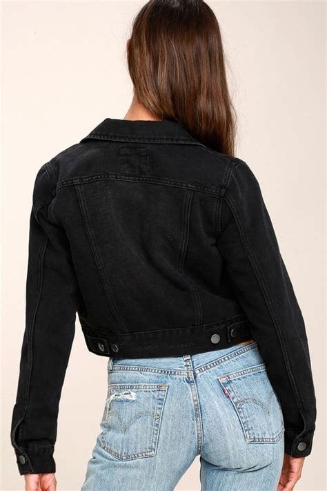 Billabong Beamin And Dreamin Washed Black Cropped Denim Jacket