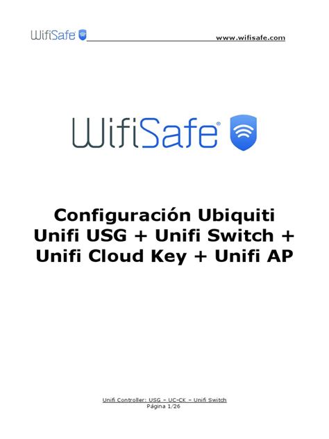 Configuracion Ubiquiti Unifi Usg Unifi Switch Unifi Cloud Key Unifi Ap Pdf Dirección Ip