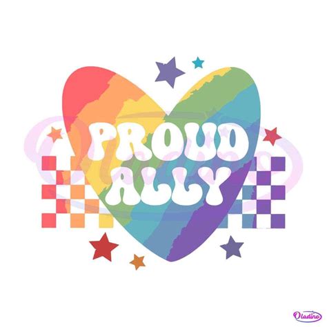 Proud Ally Rainbow Ally Gay Pride Svg Graphic Design Files